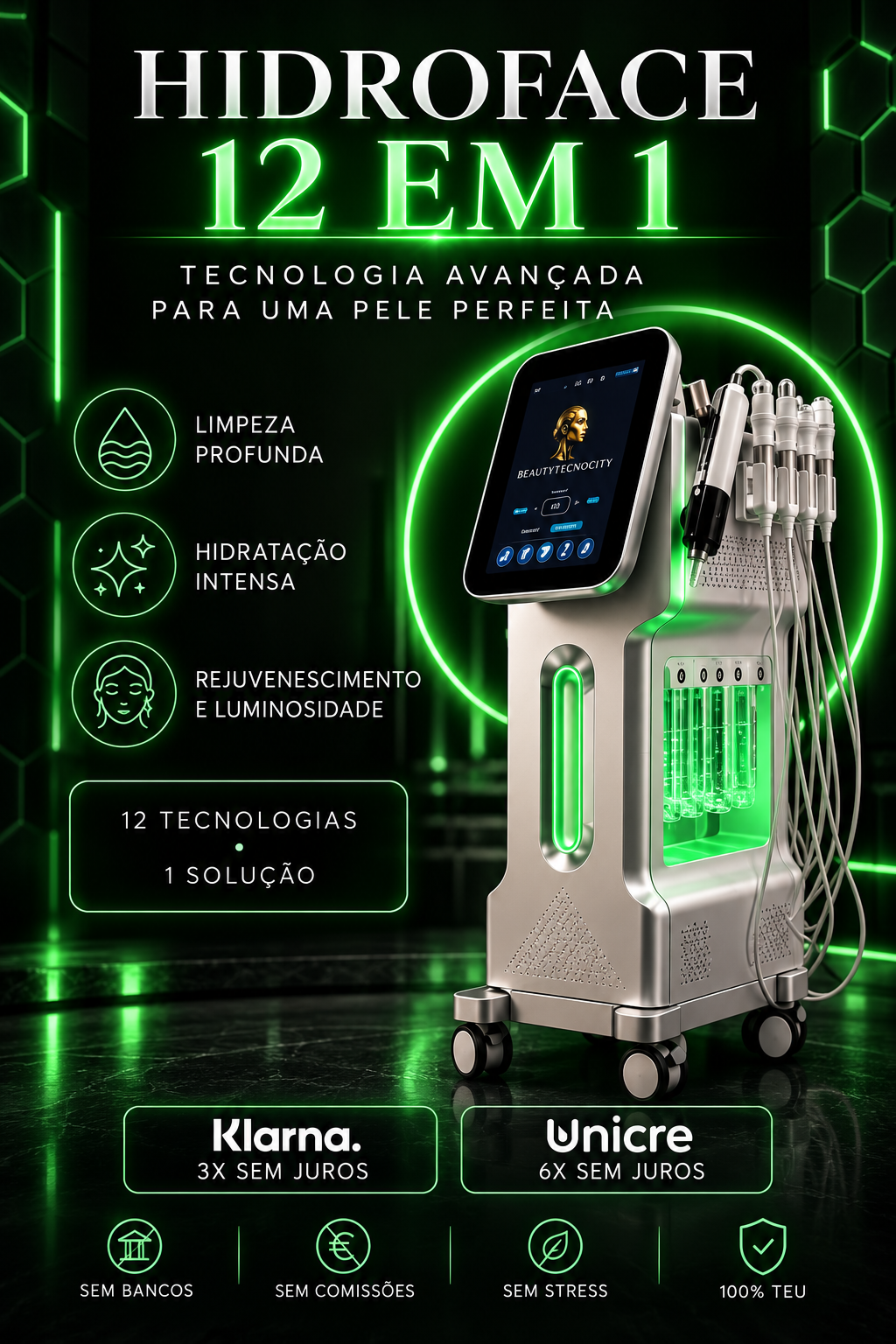 HIDROFACE com analisador de pele 12 em 1