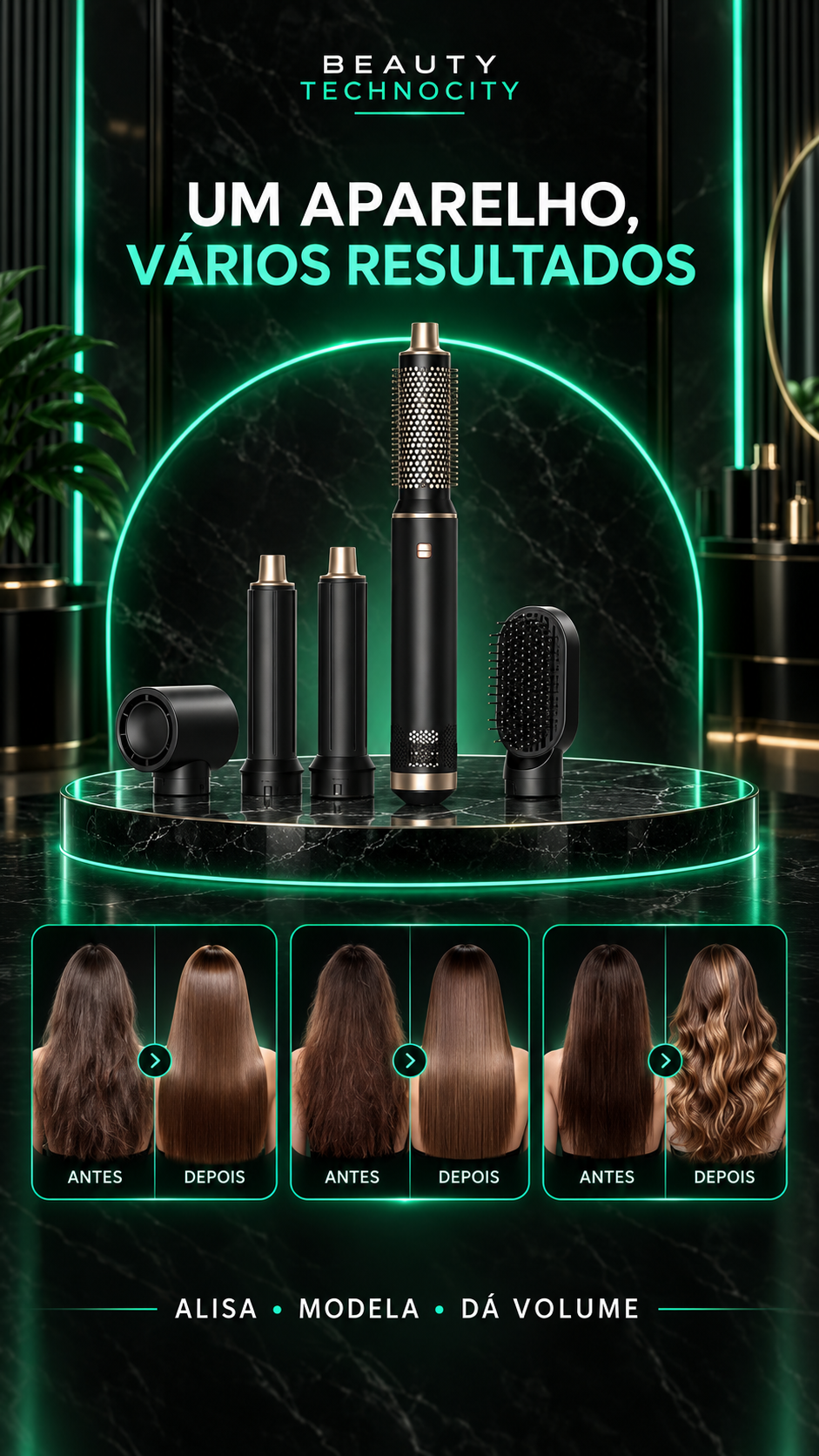 Modelador de Cabelo 5 em 1