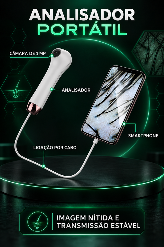Analisador Capilar e de Pele HD para Smartphone