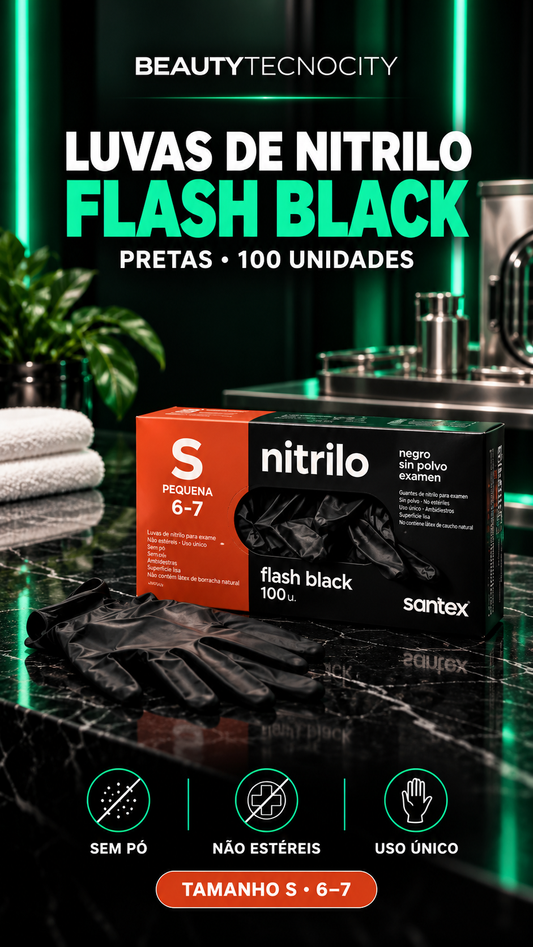 Luvas de Nitrilo Flash Black