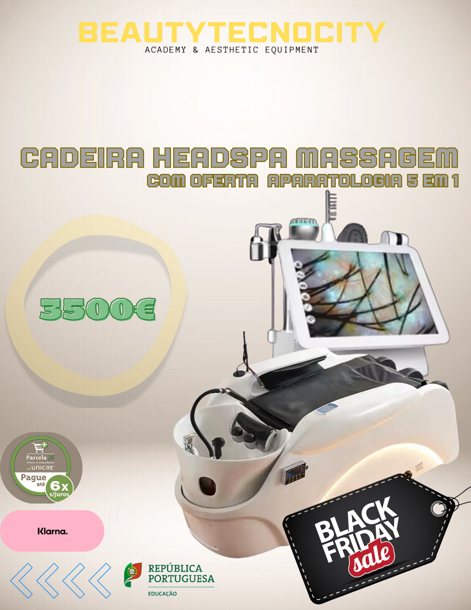 Head Spa cadeira com massagem + oferta Aparatologia 5 em 1