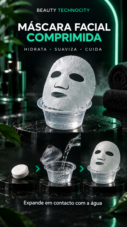 Máscara Facial Comprimida em Pastilha