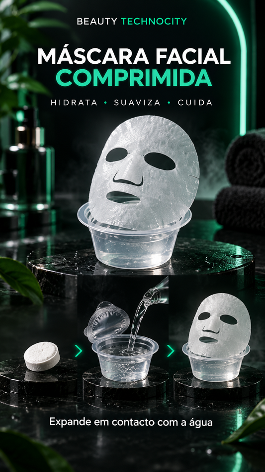 Máscara Facial Comprimida em Pastilha