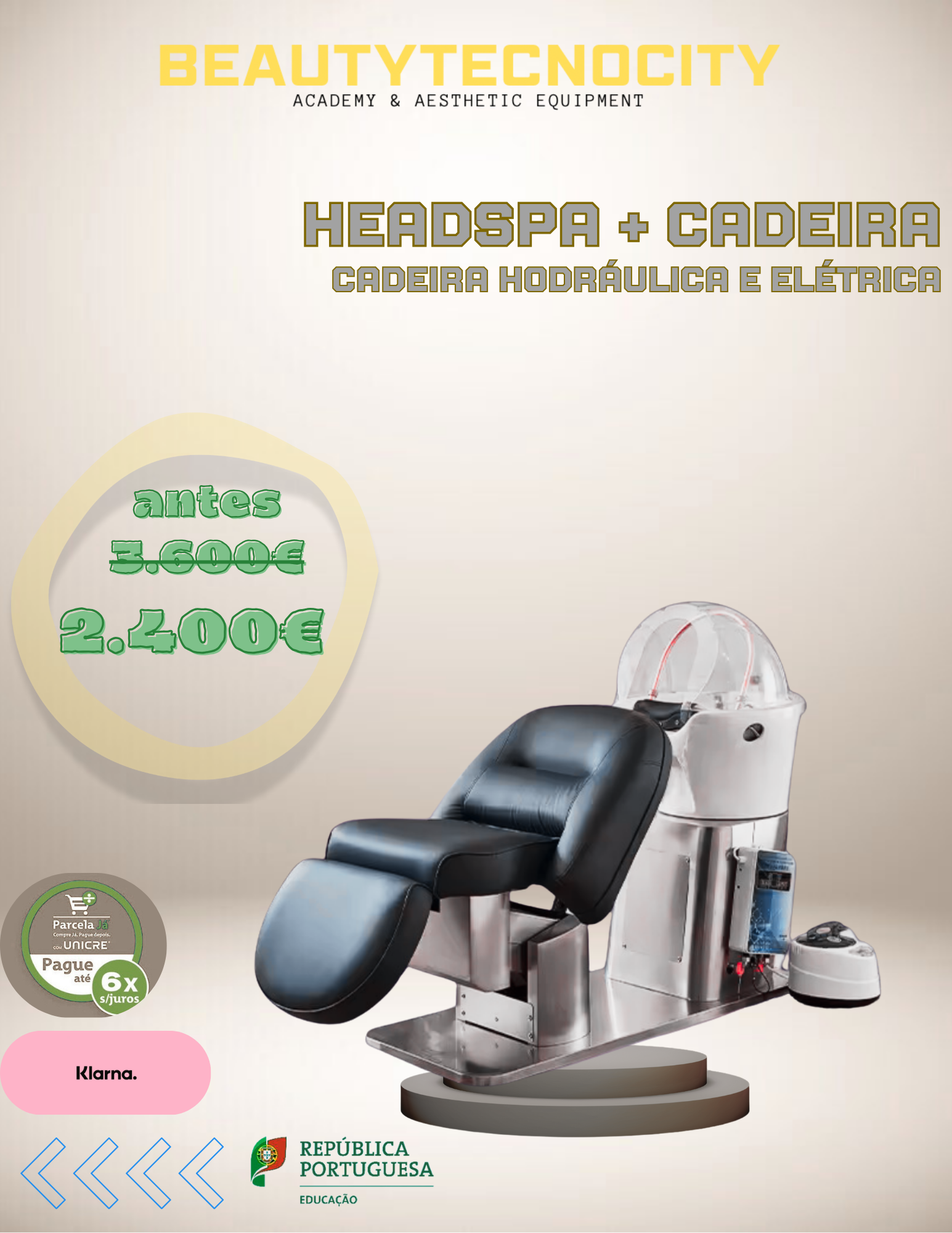 Cadeira headSpa com vapor