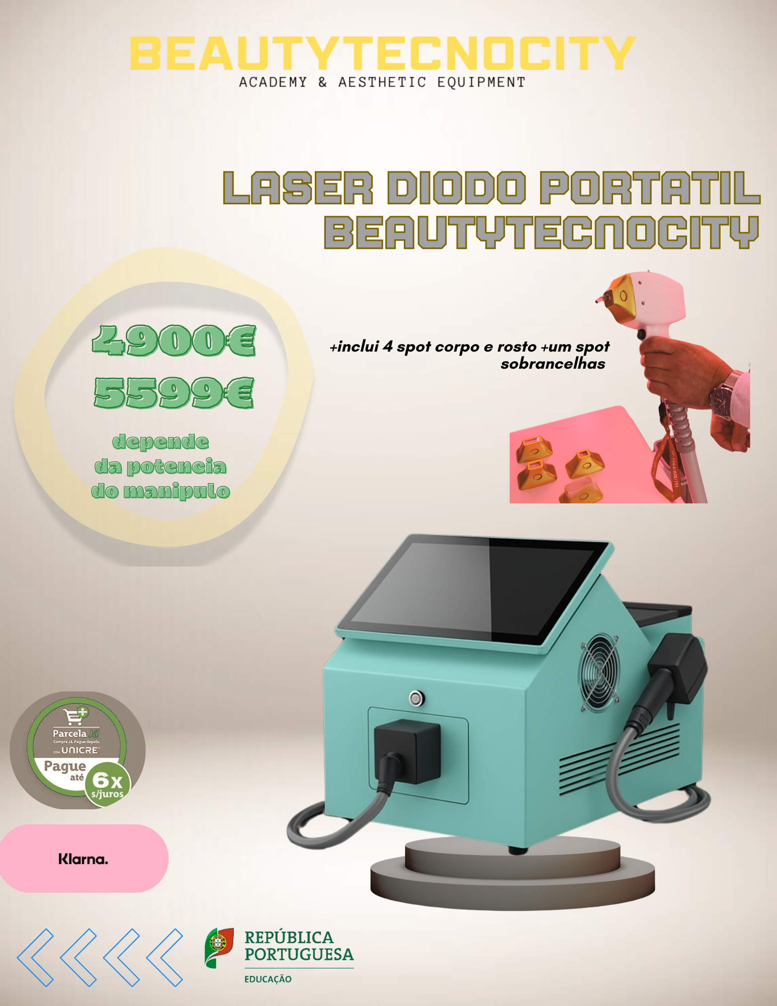 Laser díodo BEAUTYTECNOCITY premium portátil